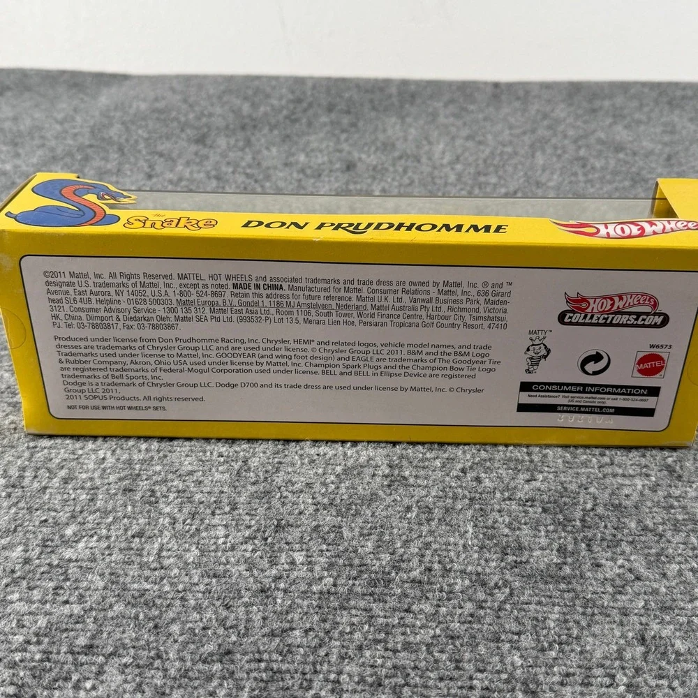 Hot Wheels Don Prudhomme Snake 2-Car Set Yellow Limited Edition 2012 RLC